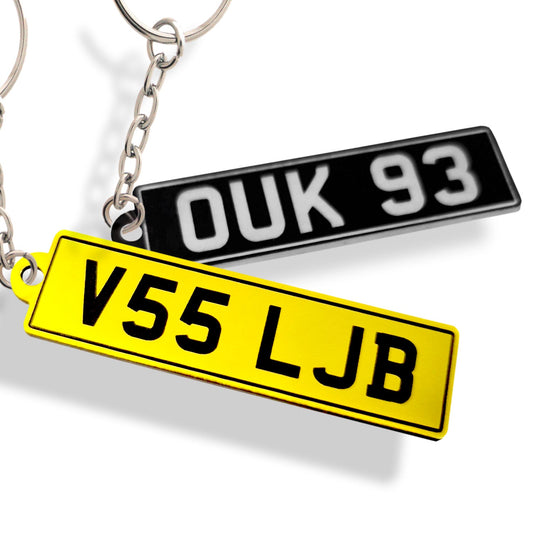 Uk Car Registration keyrings, Personalised - Classic Gent